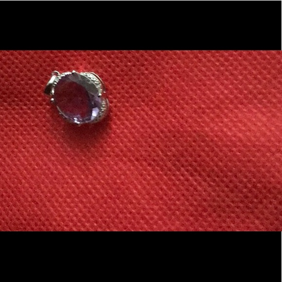 3.93 CT AMETHYST & DIAMOND PENDANT - Picture 2 of 3